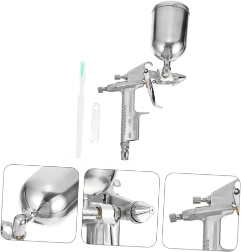 Miniatura 6 de UPKOCH Pistola de pulverización Pulverizador de pintura de aluminio Compresor de aire Compresor de aire para coche Muñecas Casa Luces Modelos Kits