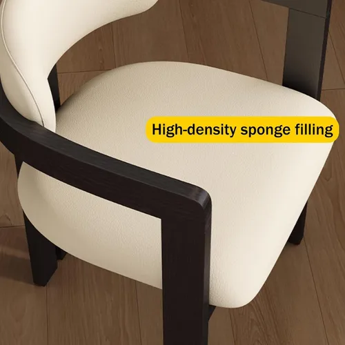 Miniatura 4 de Juego de sillas de comedor de madera, sillas de comedor modernas, silla de cocina tapizada, silla auxiliar de granja con brazos, para sala de estar