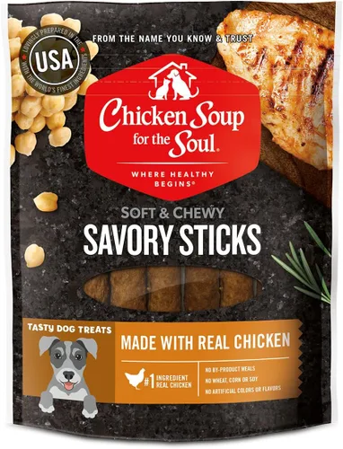 Miniatura 10 de Chicken Soup for The Soul All Natural Premium Savory Sticks Golosinas suaves y masticables para perros, primer ingrediente de carne de res real, sin