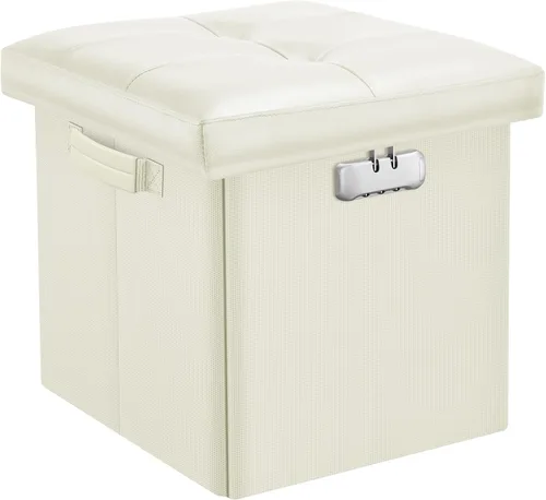Miniatura 23 de DocSafe Banco otomano de almacenamiento con cerradura, banco plegable ignífugo de 30 pulgadas, reposapiés taburete, baúl de almacenamiento seguro