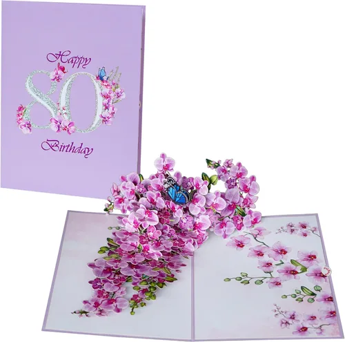 Miniatura 16 de Tarjetas de cumpleaños 3D de flor de cerezo para mujer, tarjeta desplegable para el día de la madre, aniversario 3D, día de San Valentín, regalos