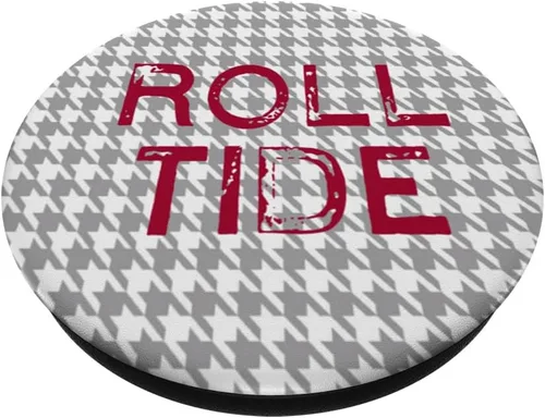 Miniatura 2 de PopSockets PopGrip intercambiables con inicial/monograma de pata de gallo desgastada Carmesí "ROLL TIDE