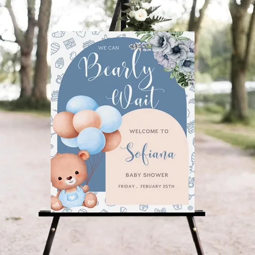Miniatura 25 de Letrero personalizado de bienvenida para baby shower de baloncesto, letreros deportivos florales para baby shower #7h50