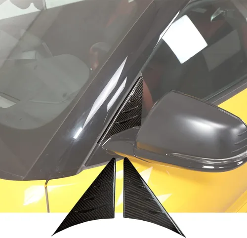 Daeiclru Compatible con Toyota Supra GR A90 A91 MK5 2019-2022 cubierta de fibra de carbono real para espejo retrovisor lateral, canaliza el aire del