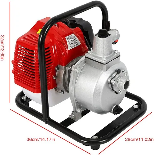 Miniatura 10 de Bomba de Agua de Gas Gasolina, 1" 2 Tiempos 1.7HP Bomba de Transferencia de Agua de Gasolina de Alta Presión para Piscina, Paisajismo o Riego