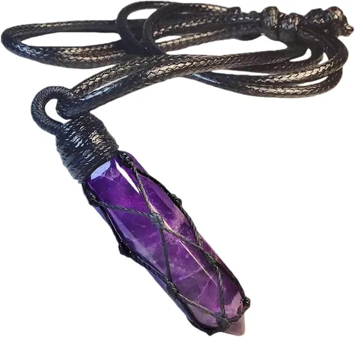 Miniatura 7 de EDEN'S CALL Hexagonal Crystal Point Pendant Necklace for Unisex Adjustable Dainty Natural Stone Pendulum Amulet for Good Luck