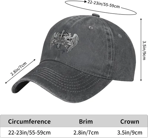 Miniatura 8 de Cowboy Hat Trendy Hats for Man and Women Djustable Four Season Outdoor Baseball Cap of Hell Skull with Angel Deep Heather