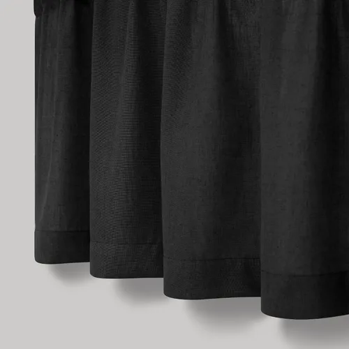 Miniatura 4 de Pitalk - Cenefa de ventana de lino negro para cocina, bolsillo para barra de 3 pulgadas, semitransparente, estilo bohemio moderno de granja, cenefa
