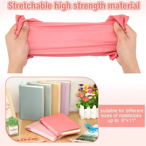 Miniatura 3 de PerKoop 12 fundas gigantes para libros, de tela elástica, protector de libros escolares, reutilizable, lavable, protector para la mayoría de libros
