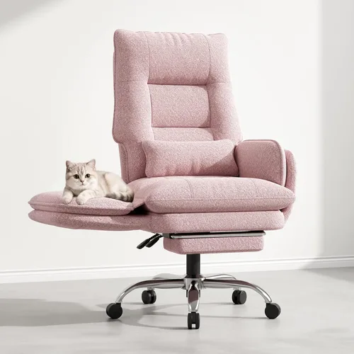 Miniatura 10 de Silla de oficina Criss Cross, reposabrazos abatibles para mascotas y sentarse con patas cruzadas, silla ergonómica ejecutiva