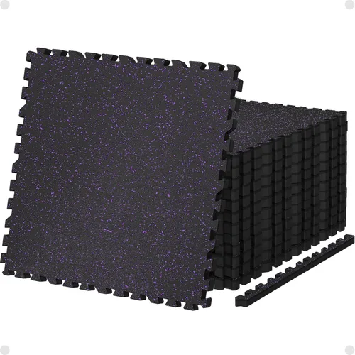 Miniatura 19 de AIRHOP - Alfombrillas de 0.79 pulgadas de grosor para equipos de ejercicio de 48 pies cuadrados, 12 piezas de goma superior mejorada con espuma EVA