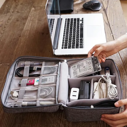 Miniatura 3 de Estuche Organizador Pequeño para Dispositivos Electrónicos USB Cargador Accesorios Ratón Cable de Teléfono Tarjeta SD Banco de Energía Auriculares