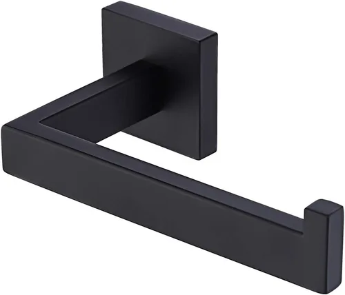 KES Soporte de papel higiénico negro mate Soporte de pared para papel higiénico de baño para Mega Rolls SUS304 acero inoxidable negro mate,