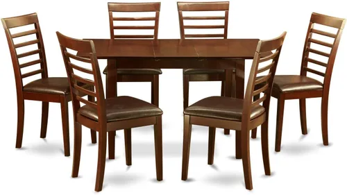 Miniatura 15 de East West Furniture NOML3-MAH-LC - Juego de mesa de comedor de 3 piezas contiene una mesa de comedor rectangular con hoja de mariposa y 2 sillas