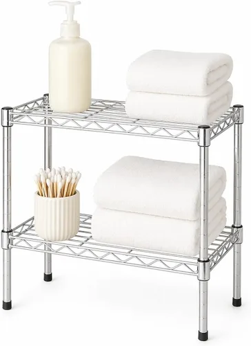 Miniatura 10 de Honey-Can-Do Estantes ajustables de 3 niveles de alta resistencia, estante de almacenamiento de metal con capacidad de 250 lb, blanco, 14" de ancho