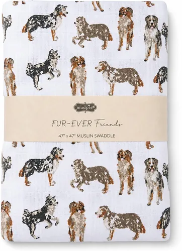 Miniatura 8 de Mud Pie Manta Envolvente para Bebé con Estampado de Dachshund, 47" x 47