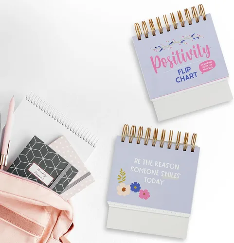 Miniatura 5 de Regalos inspiradores para mujeres, calendario de escritorio motivacional, calendario de escritorio con afirmaciones positivas diarias y citas Azul