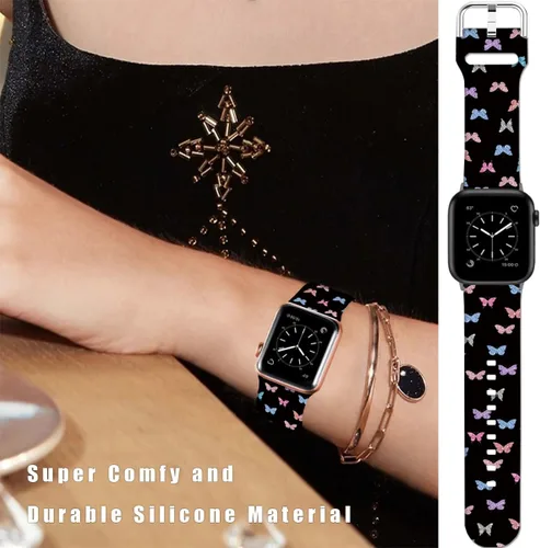 Miniatura 4 de Correas de silicona suaves compatibles con Apple Watch Band de 1.496 in 1.575 in 1.614 in 1.654 in 1.732 in 1.772 in 1.811 in 1.929 in, correa