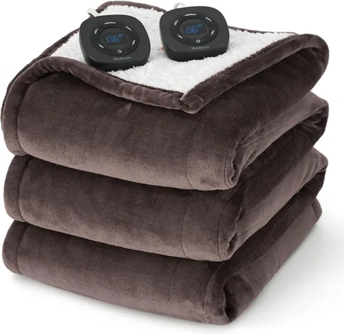 Miniatura 21 de Bedsure - Manta eléctrica de calentamiento rápido, manta de franela suave con 4 ajustes de tiempo, 6 ajustes de calefacción, regalos cálidos