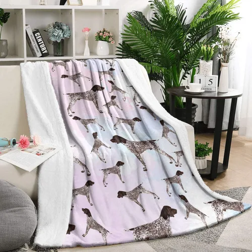 Miniatura 2 de Manta alemana de pelo corto para adolescentes y adultos, manta de franela suave y cálida para sofá, cama, camping, viajes, decoración del hogar, 50