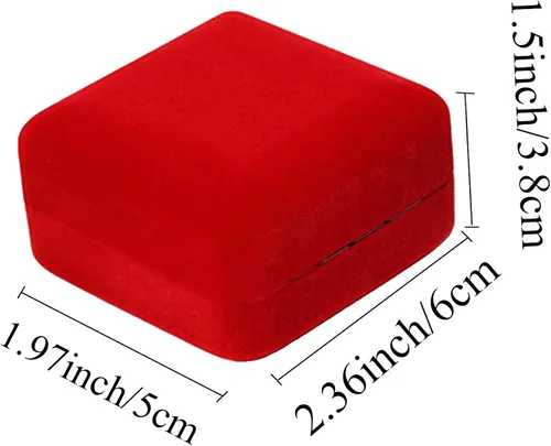 Miniatura 2 de GBYAN Ring Box for Wedding Ceremony Velvet Couple Ring Holder Double Slot Jewelry Storage Box for Engagement