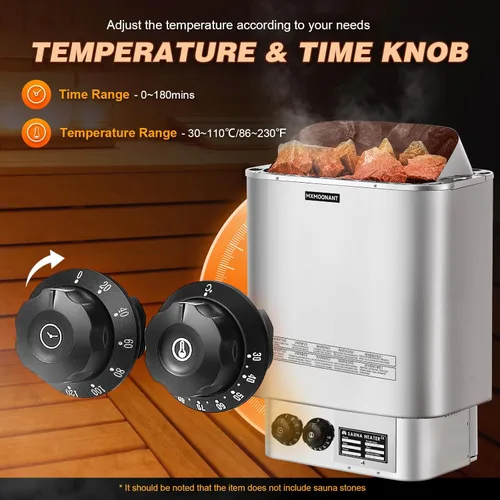 Miniatura 3 de Mxmoonant Calentador de sauna, 6 KW 220 V, calentadores eléctricos de sauna, estufa de vapor seco, baño de sauna para el hogar, hotel, spa, máx. 300