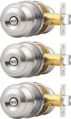 Miniatura 43 de Probrico - Perillas de puerta de negro mate, manijas de puerta con cerradura y perilla, manijas de puerta interior sin llave para baño y dormitorio