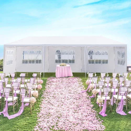 Miniatura 3 de Tienda de campaña portátil instantánea de 10 x 30 pies, tienda de campaña grande para fiestas con 5 paredes laterales para patio, exteriores, bodas