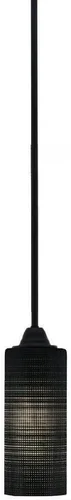 Miniatura 309 de Toltec Lighting Paramount - Mini colgante de 1 luz en acabado negro mate con cristal de arte perla de 7 pulgadas y estilo negro