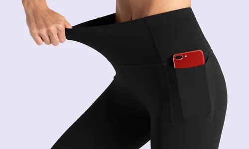 Miniatura 3 de The GYM People - Leggings de entrenamiento con control de abdomen y bolsillos pantalones de yoga atléticos de cintura alta para mujeres que corren