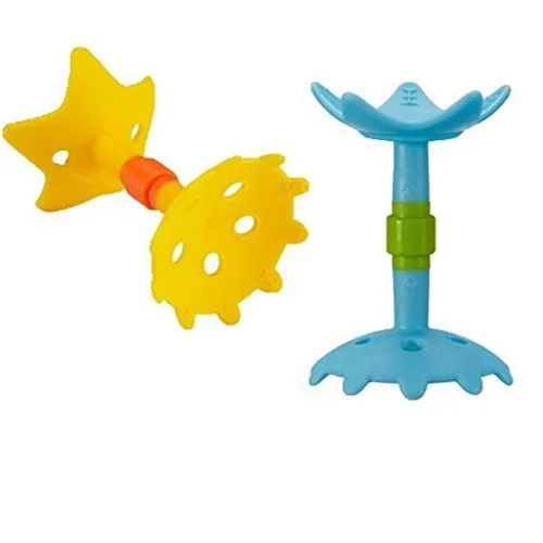 Innobaby EZ Grip - Juego de mordedores de masaje - Estrella amarilla y azul amarillo/azul