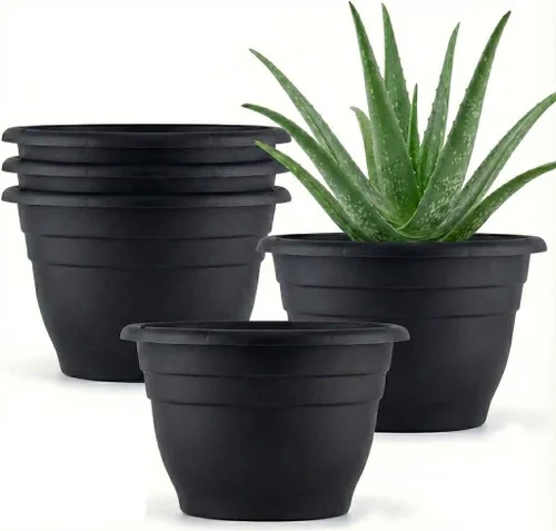 Miniatura 24 de RooTrimmer Juego de 10 macetas de 8 pulgadas con agujeros de drenaje y platillos, macetas para plantas de interior y exterior, macetas de orquídeas