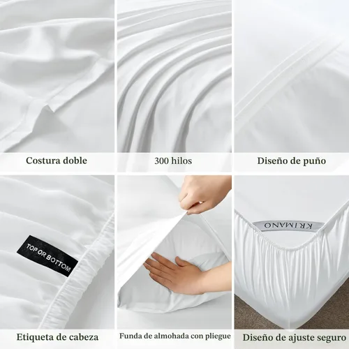 Miniatura 5 de Juego de sábanas tamaño King, sábanas de viscosa de bambú para cama, juego de 4 piezas, 100% viscosa derivada de bambú, lujo sedoso y refrescante