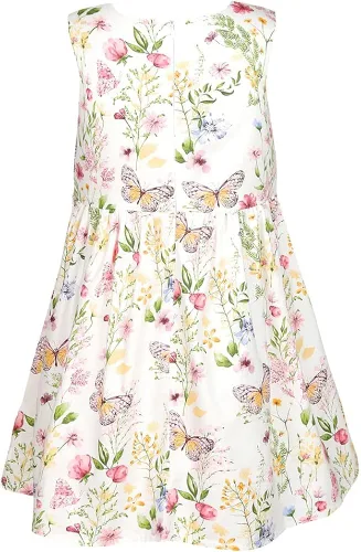 Miniatura 2 de SMILING PINKER Vestidos de verano para niñas pequeñas, de algodón, sin mangas, mariposa