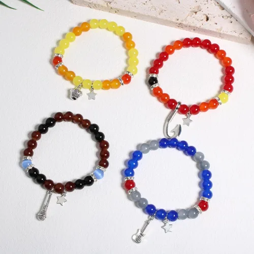 Miniatura 2 de QqzsJewls Pulseras inspiradas en FNAF, regalos de disfraz para fanáticos del juego Fnaf, pulseras de piedra con cuentas para niños y niñas, regalos