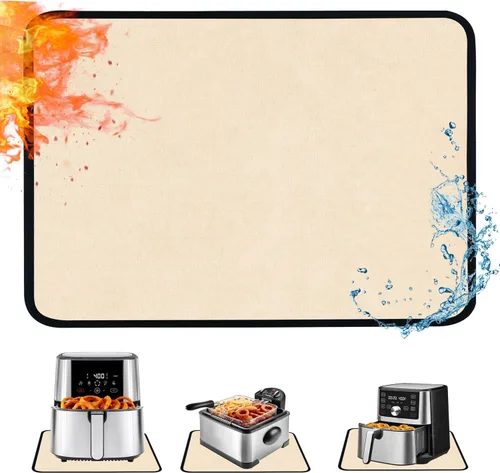 Miniatura 7 de Alfombrilla resistente al calor para freidora de aire, freidora profunda, horno, almohadillas calientes negras de 12 x 14 pulgadas para protector