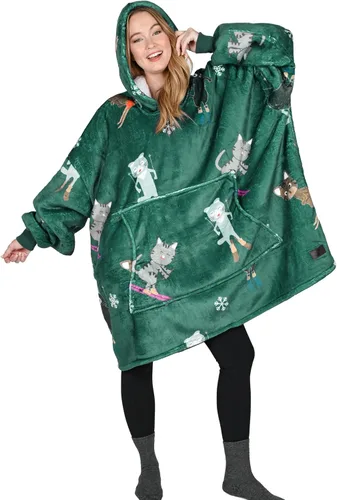 Miniatura 33 de Catalonia Sudadera con Capucha Manta Extragrande, Cómoda Sudadera Sherpa Usable, Regalo para Ella