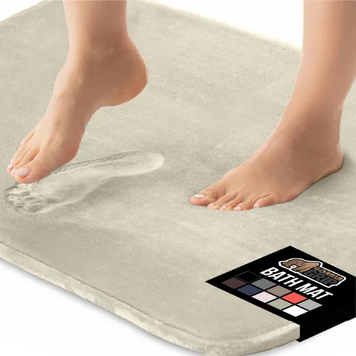 Miniatura 12 de GORILLA GRIP Alfombras de Baño de Espuma Viscoelástica, Tapetes de Baño de Terciopelo Suave y Absorbente, Puntos Duraderos en la Parte Inferior