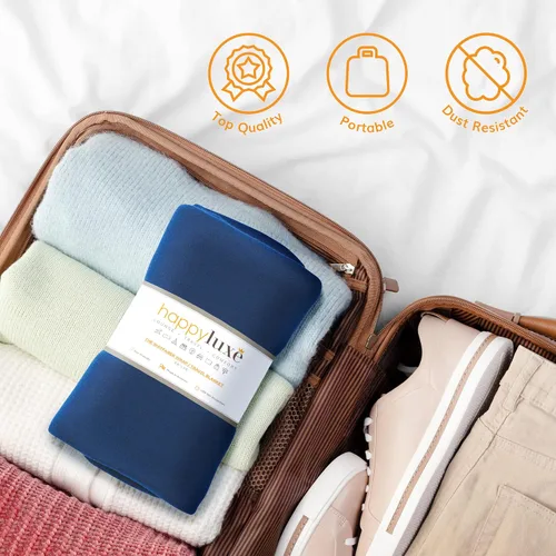 Miniatura 5 de Happyluxe Chales de viaje para mujer, 68 x 35 pulgadas. Pashmina ligera, manta de viaje en avión. Fabricado en Estados Unidos