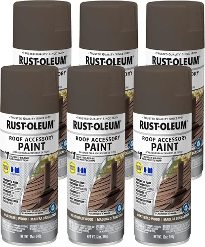 Miniatura 9 de Rust-Oleum 285217 Pintura en aerosol para accesorios de techado, 12 onzas, color madera envejecida Roble (Weathered Wood)