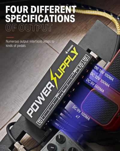 Miniatura 5 de Donner DP-1 Pedal de Guitarra Fuente De Alimentación 10 aislado DC salida 9 V/12 V/18 V para Pedal de efectos.