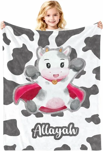 Manta de bebé personalizada con nombre, cobijas de franela suaves y personalizadas con diseño de animales para recién nacidos, niños y niñas, para