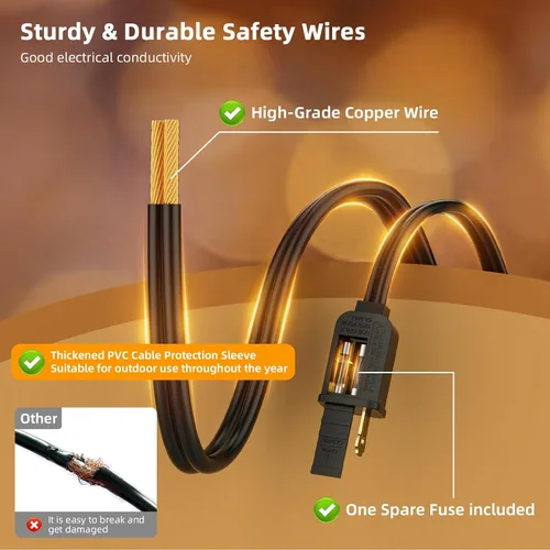 Miniatura 5 de Guirnalda de luces LED para exteriores, 25 pies, impermeables, para patio, con 12+1 bombillas Edison ST38 inastillables, luz colgante blanca cálida