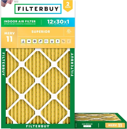 Miniatura 64 de Filterbuy Filtro de aire MERV 11 de 8 x 14 x 1 pulgadas para defensa de mascotas y alergias (paquete de 2), filtros electrostáticos plisados