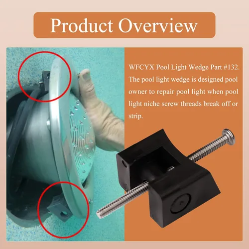 Miniatura 2 de Parte de cuña ligera para piscina #132, cuña ligera para piscina fija nicho roto de piscina, se adapta a todos los accesorios de iluminación