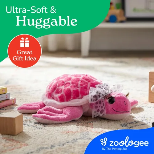 Miniatura 9 de The Petting Zoo, Lash'z - Peluche de tortuga marina rosa, regalos para niñas, juguete de peluche de 12 pulgadas