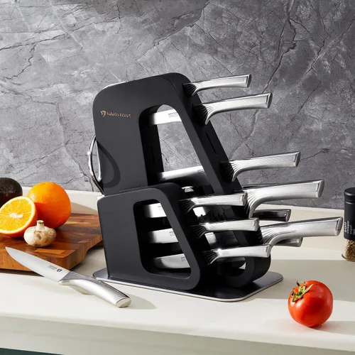 Miniatura 9 de KINGSTONE Juego de 14 piezas de cuchillos de cocina con bloque, juego de cuchillos de acero inoxidable alemán con afilador incorporado, juego
