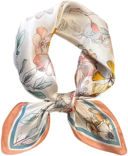 Miniatura 20 de FONYVE Bufandas 100% de seda de morera para mujer, bufanda cuadrada ligera de satén para la cabeza, bufanda pequeña de seda para dormir, 21 x 21