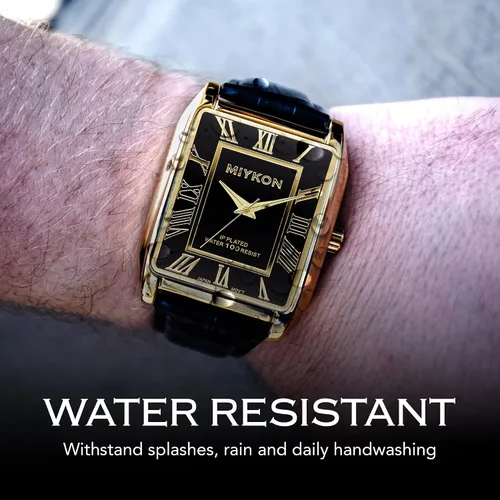 Miniatura 5 de Miykon Vintage Watches for Men Classic Tank Square Analog Watch with Genuine Leather Wrist Strap, Mens Dress Watches Japanese Quartz, Waterproof