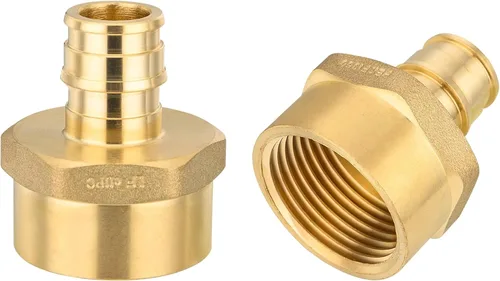 Miniatura 13 de Paquete de 2 accesorios de latón EFIELD Pex A de expansión de flujo completo de 1 pulgada x 1 pulgada, adaptador NPT hembra F1960 solo para tubería